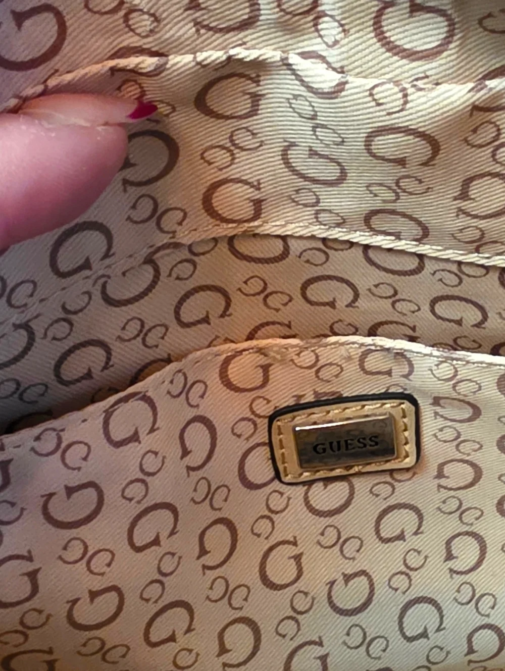 Guess Gray Dome Satchel Crossbody Bag Structured Top Handle Silver Logo